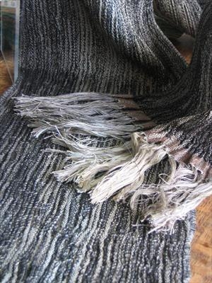 grey silk scarf