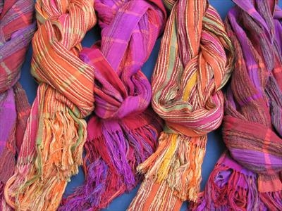 5 Handwoven silk & wool scarves
