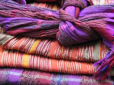 4 handwoven silk & wool scarves