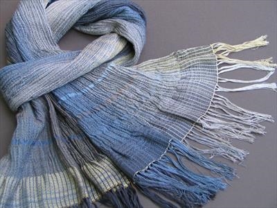 Handwoven silk & wool scarf