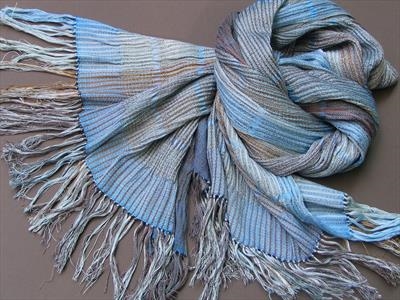 handwoven silk & wool shawl