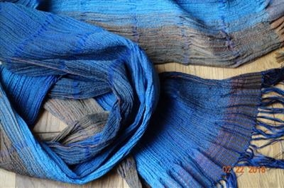 Handwoven silk & wool scarf