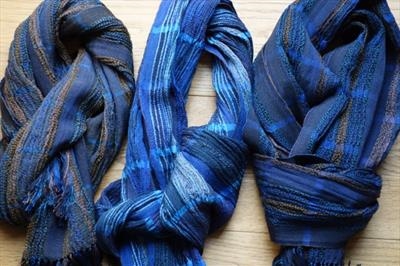 3 Handwoven silk & wool scarves