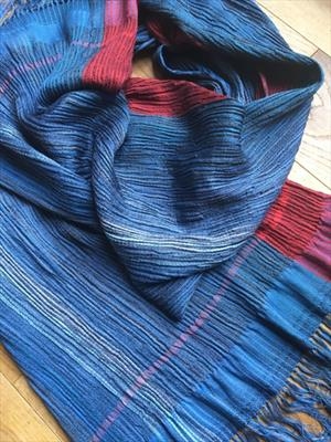 Handwoven silk & wool shawl