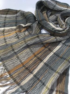 Handwoven silk & wool scarf