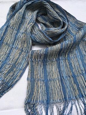 Handwoven silk & wool scarf