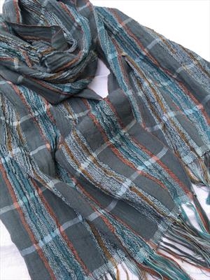 Handwoven silk & wool scarf