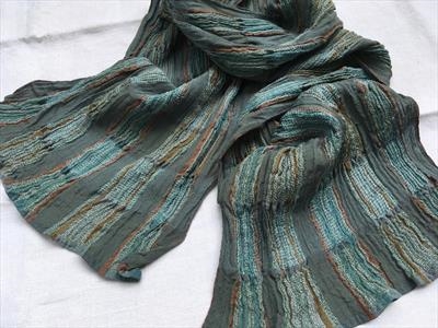 Handwoven silk & wool scarf