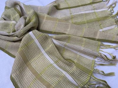 handwoven silk & wool scarf