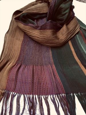 Handwoven silk & wool shawl