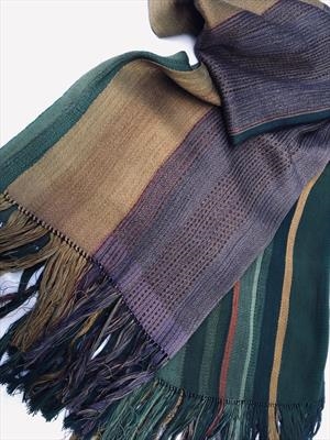 Handwoven silk & wool shawl