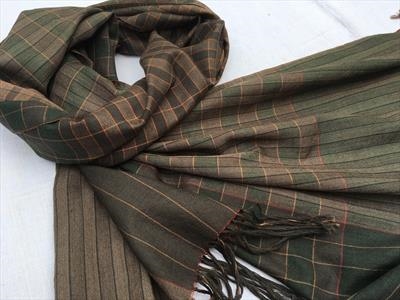 294.Handwoven silk&cashmere large scarf/shawl