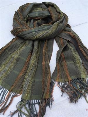 handwoven silk & merino wool scarf