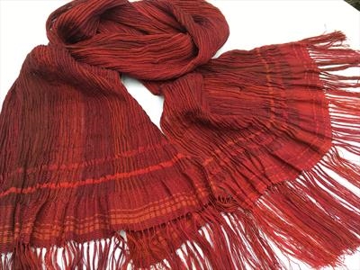 304. Handwoven silk & merino wool large scarf/shawl