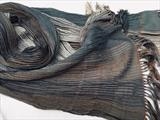 Handwoven silk & wool large scarf/shawl by Bobbie Kociejowski, Textiles