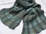 Handwoven silk & wool scarf by Bobbie Kociejowski, Textiles