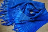 Handwoven silk & wool shawl by Bobbie Kociejowski, Textiles